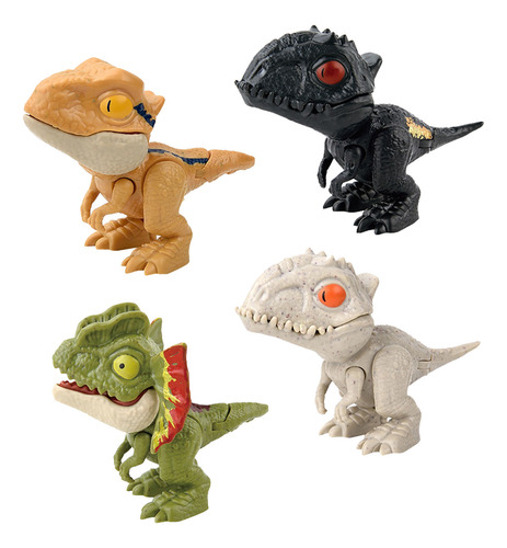 Juguete De Dinosaurio De Mano Novedoso, 4 Piezas, Articulaci