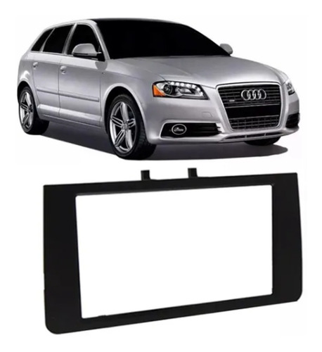 Moldura 2 Din Audi A3 2003 À 2008 Preta Sportback Fiamon3123