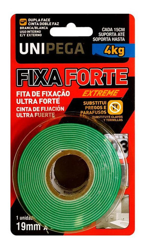 Fita Dupla Face Extreme 19mm X 2m Fixa Forte - 0001