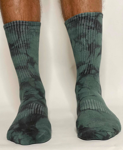 Calceta Deportiva Tie Dye Para Deporte De Alto Rendimiento. Verde