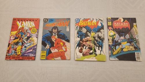 Lote 4 Comics Historietas X Men Batman Flush Man Dc Perfil 
