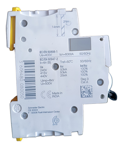 Disjuntor Acti9 Ic60n 2p Curva B 4a 440v A9f73204-br