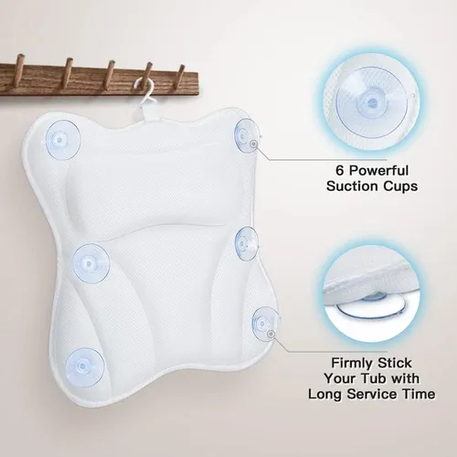 W Almohada Para Bañera Soporte Cuello Espalda Reposacabeza