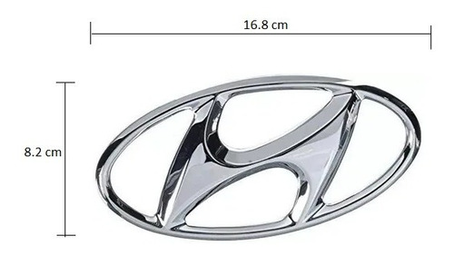 Emblema Hyundai Cromado 16.8 Cm X 8.2 Cm