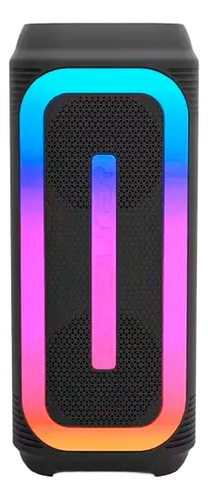 Parlante Inalámbrico Bluetooth 2 X 4 Con 5 Modos De Luz Rgb Negro