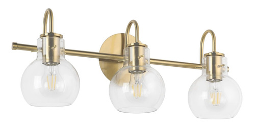 Goldern Lampara Pared 3 Globo Cristal Para Baño Bombilla