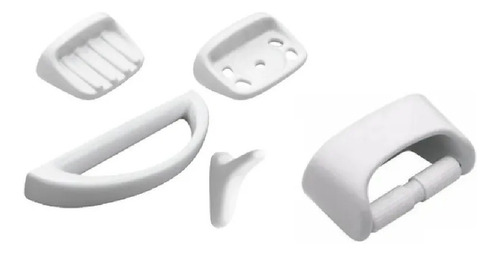 Kit Accesorios Baño 5 Piezas Loza Blanco Ferrum Ajd5e-b