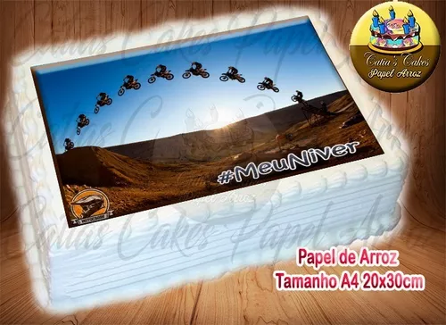 MOTO CROSS CIRCULAR TOPO DE BOLO (PAPEL FOTOGRÁFICO) - PAPEL ARROZ ESPECIAL