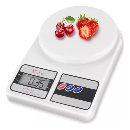 Rii Báscula De Cocina Digital De 1 G A 10 Kg, Color Blanco
