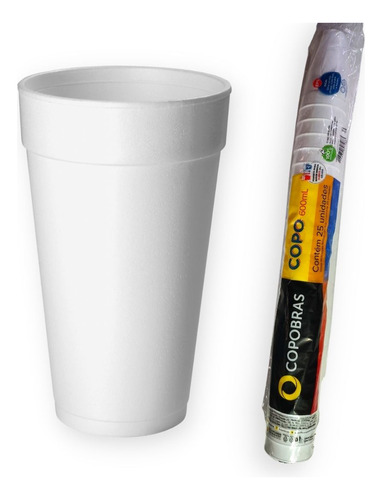 Copo Isopor 600ml Copobras C/ 25 Un