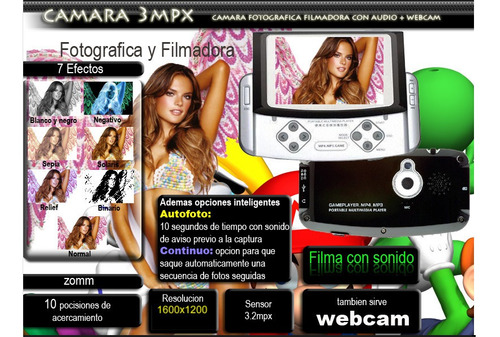 Consola Mp5 Slider 2gb + 1001 Juegos + Cable Tv Camara Music