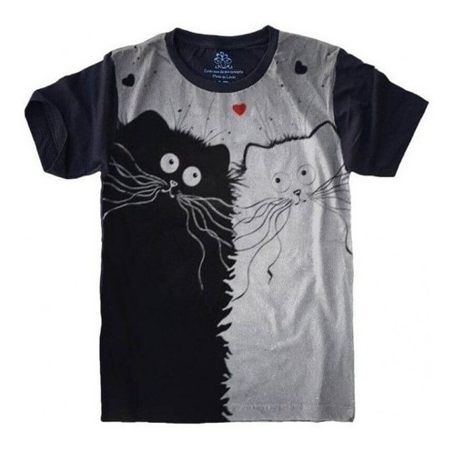 Camiseta Estilosa 3d Fullprint Gato Cat