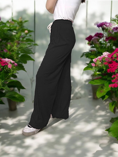 Pantalón Corte Recto Pata Elefante Cómodo Casual Moderno