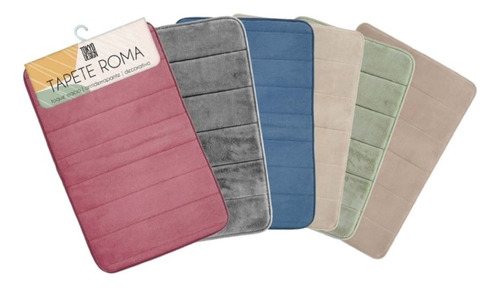 Tapete De Banheiro Macio Soft Antiderrapante 60x40cm Cor Rosa Liso