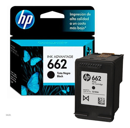 Tinta Hp Cz103al (662) Negro