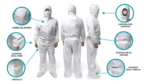Traje Mameluco Impermeable Descartable Talle Xl - X 10 Unid
