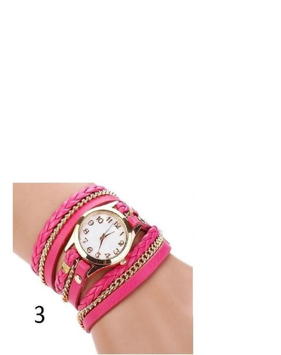 Relogio Feminino Dourado Couro Varias Cores Pronta Entrega
