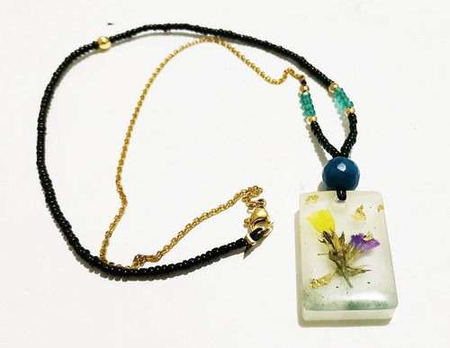 Collar Flores Y Agata Turquesa Joyeria Natural Artesanal | Meses sin intereses Collar Flores Y Agata Turquesa Joyeria Natural Artesanal | Meses sin intereses