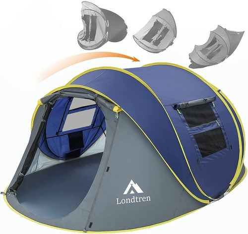 Carpa 4 Personas Impermeable Configuracion Automatica - Azul