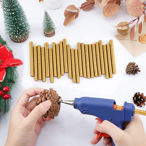 Glitter Gold Hot Glue Sticks, Enpoint 24 Pcs Stacks De Pluet