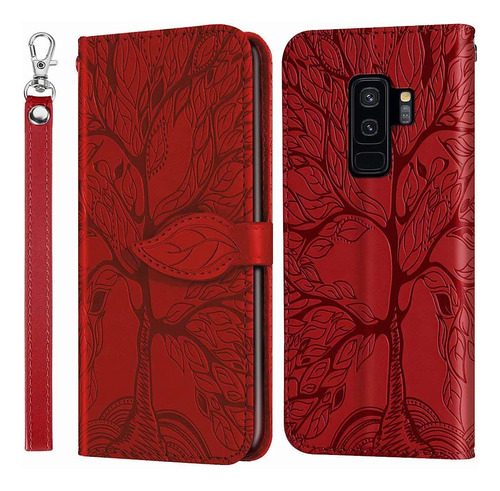 Funda Tipo Cartera Para Samsung Galaxy S9 Plus Diseño Arbol