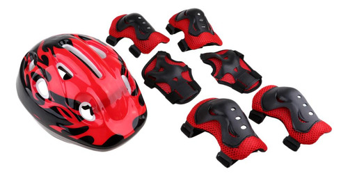 Nuevo 7pcs Skating (58-62cm) Rodilleras Y Coderas Set De