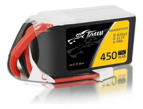 Tattu Bateria Lipo De 11.1v 3s 450mah 75c Con Enchufe Xt30 P