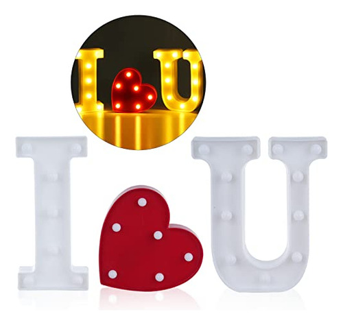 Light Up Letters Sign, I Love You Led Heart Marquee Nig...