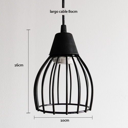 Imagen 3 de 9 de Colgante Jaula Deco 3 Luces Base Lineal E27 Led Cuotas