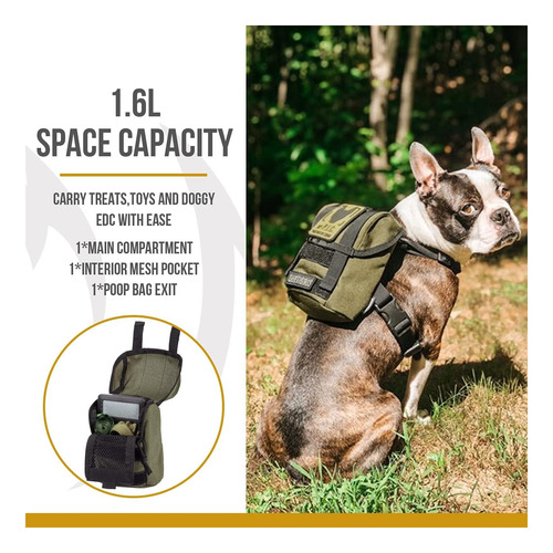 Onetigris Mochila Para Perros, Mochila Duradera Para Perros Verde.