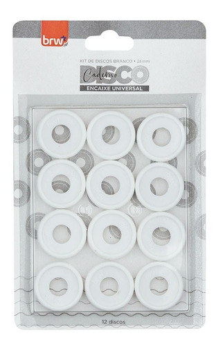 Discos 26mm Brw Caderno Disco Inteligente Branco Kit 12 Un