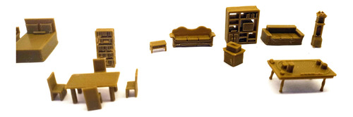 Kit Amoblamiento Interior Casa Escala 1/100. Maqueta. Imp 3d