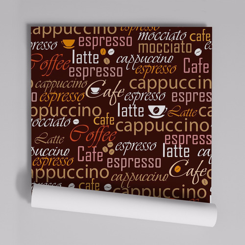 Imagem 3 de 10 de Adesivo Papel Parede Cozinha Café Letras Cz-14 - 38 Unidades