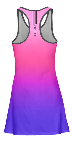 Imagem 6 de 6 de Vestido Beach Tennis C/ Shorts Degrade Rosa Roxo Beachwear