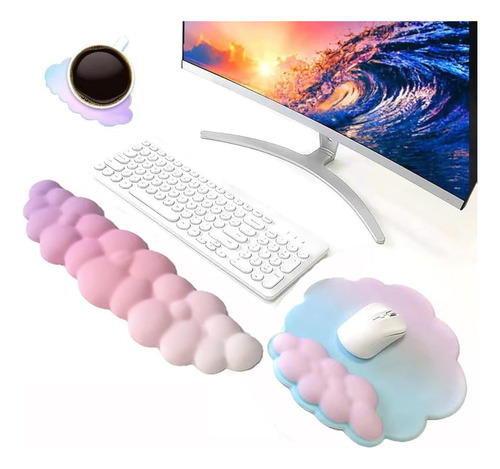 Reposamuñecas 17 Pulgadas Y 3 Almohadillas Espuma Viscoelást