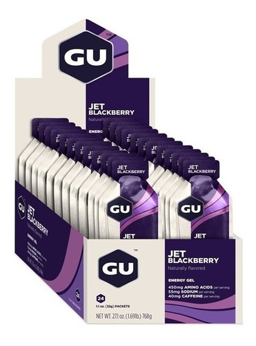 Caja X 24 Suplemento En Gel Gu Energy Gel Los Sabores Sabor Jet Blackberry