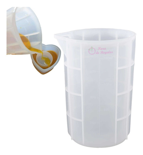 Jarra Medidora 700ml Vaso Medidor Silicona Resina Acrilico