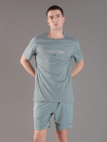 Playera Verde De Pijama Cuello Redondo Calvin Klein Hombre