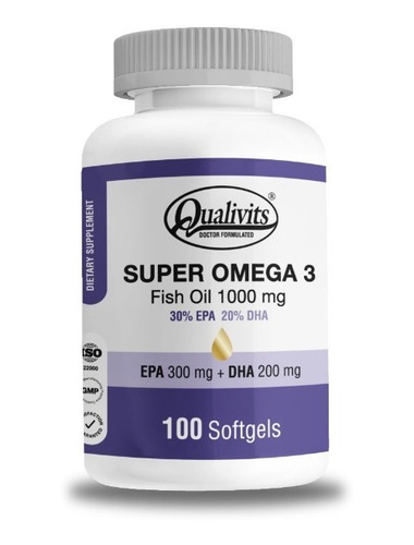 Super Omega 3 Fish Qualivits Oil 1000mg X 100 Cápsulas