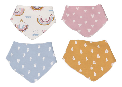 Set De Baberos Absorbentes Rainbow Para Bebés, Impermeables