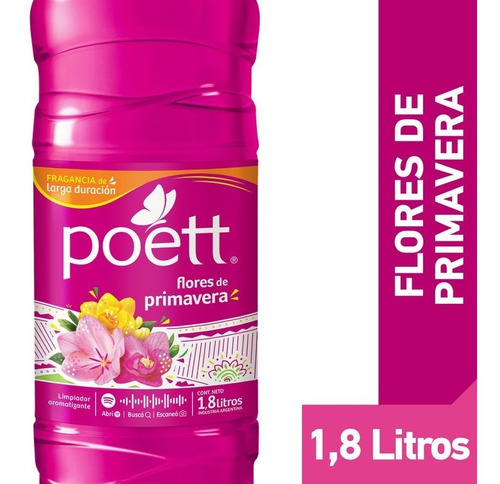 Limpiador De Pisos Poett Flores De Primavera 1,8 L