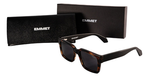 Lentes De Sol Emmet Cuadrados Unisex Animal Print Uv400 Negro / Print