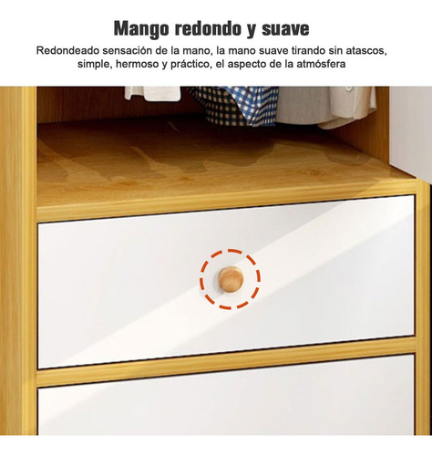 Closet Organizador Modernos Ropero Con 4 Puertas 2 Cajones Marrón Claro