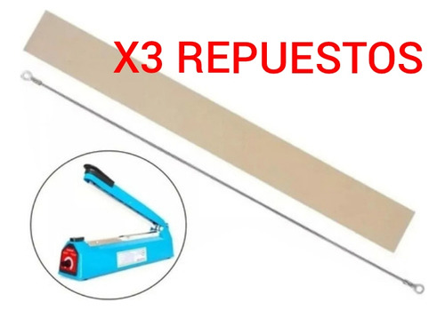 Repuesto Selladora Termica Resistencia Y Teflon 25 Cm