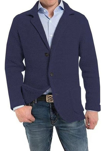 Chaqueta De Punto Casual De Un Solo Pecho Para Hombre