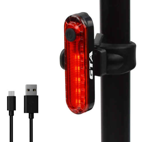 Imagem 2 de 6 de Kit Bike Farol Lanterna Sinalizador Traseiro Recarregável