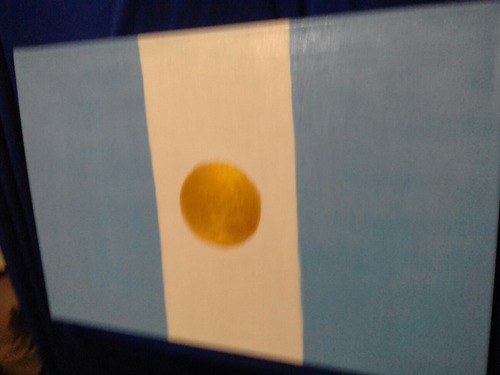 Cuadro Pintado Bandera Argentina