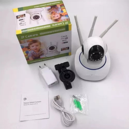 Baba Eletronica Câmera Wifi Visão Noturna Microfone Ipcamera Branco