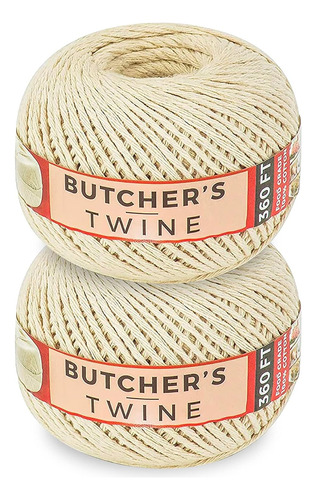 Butchers Twine, Total 720 Feet, 2mm, 100% Natural Cotton Foo