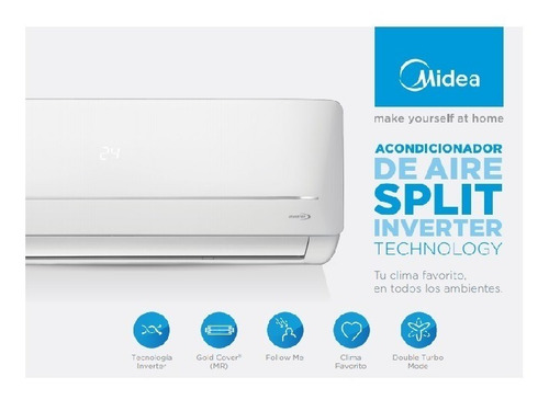 A. Acondicionado Midea Split Inverter 2958 Msabic 12h Digiya